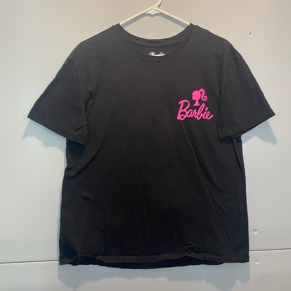 Barbie Black Tee with Pink Logo